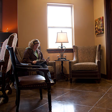 patient sitting in waiting area